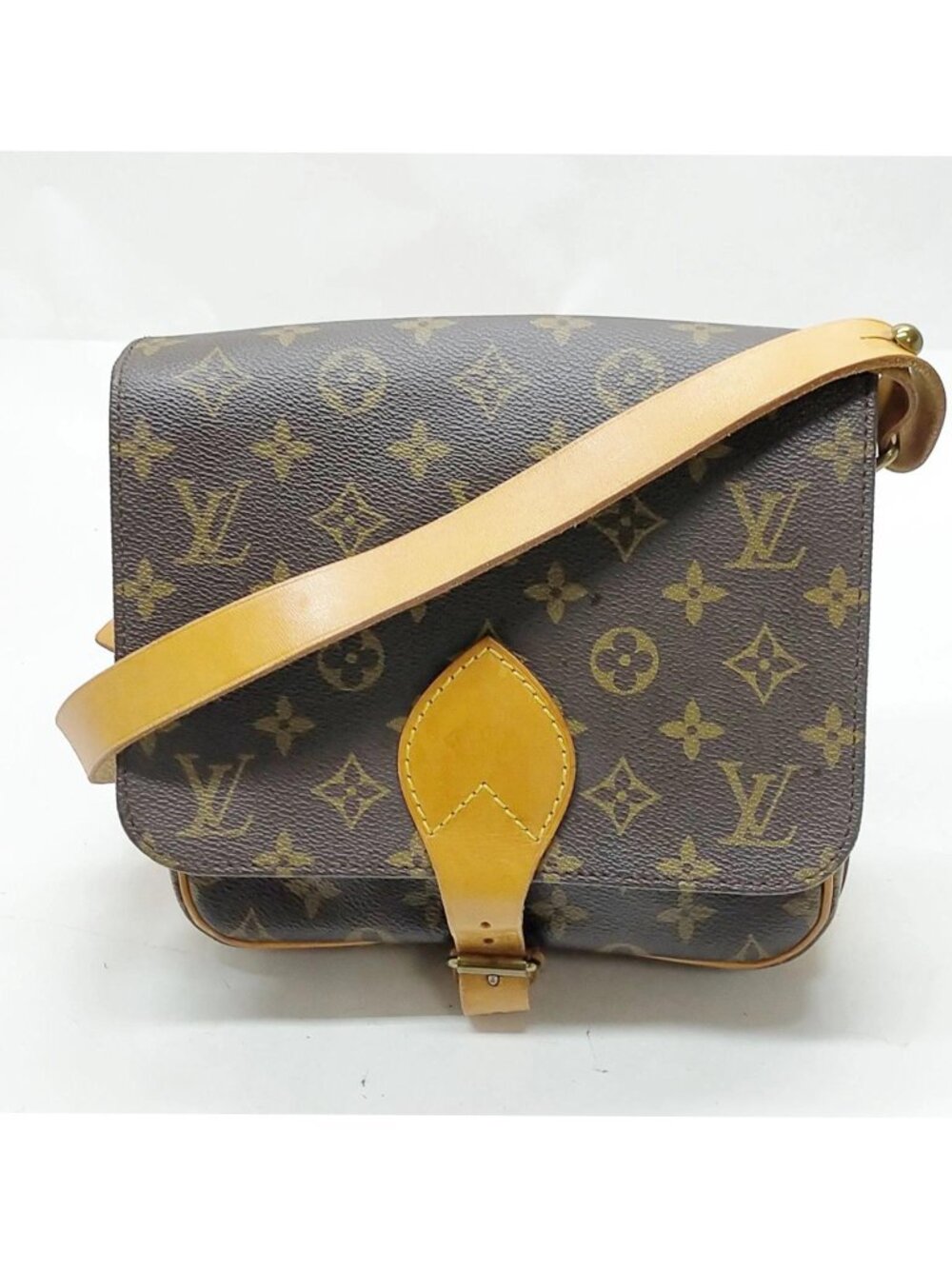 Authentic Vintage Louis Vuitton Cartouchiere MM Monogram Canvas Crossbody Bag